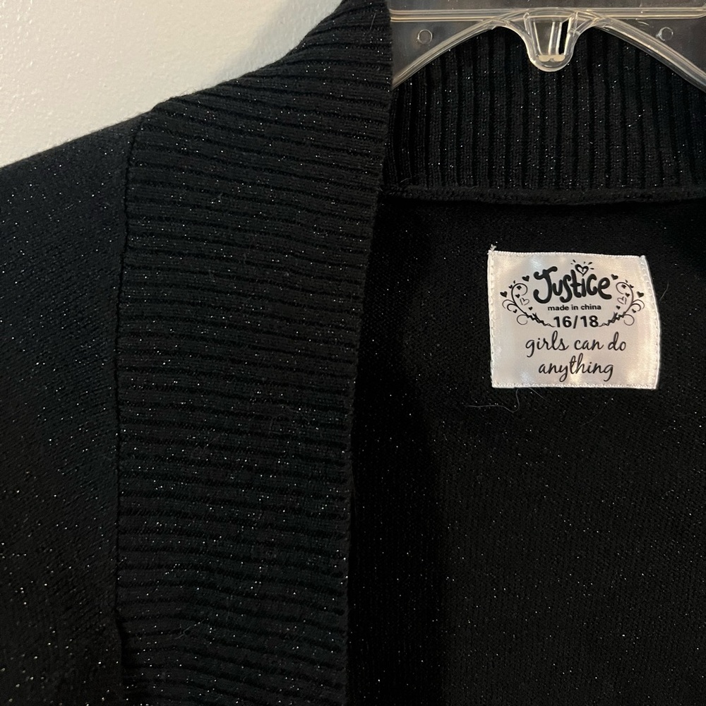 Y2K Sparkly Black Knit Cropped Sweater